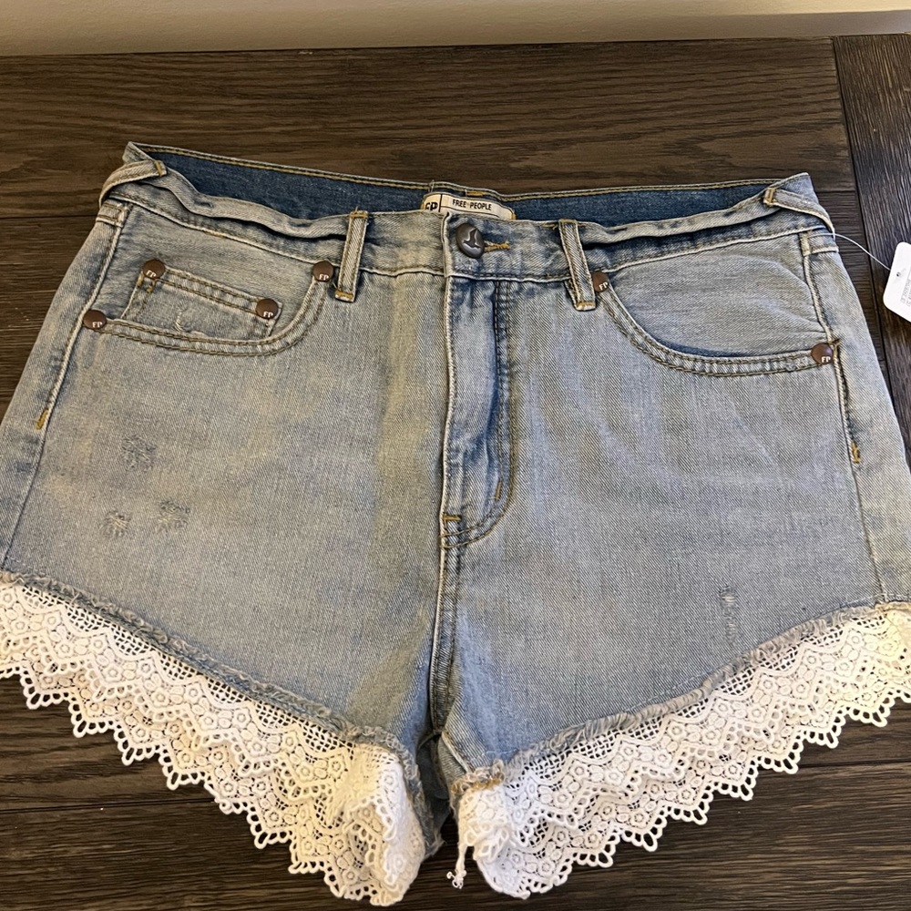Free People Size 28 Jean Shorts with Lace Detail with Tags